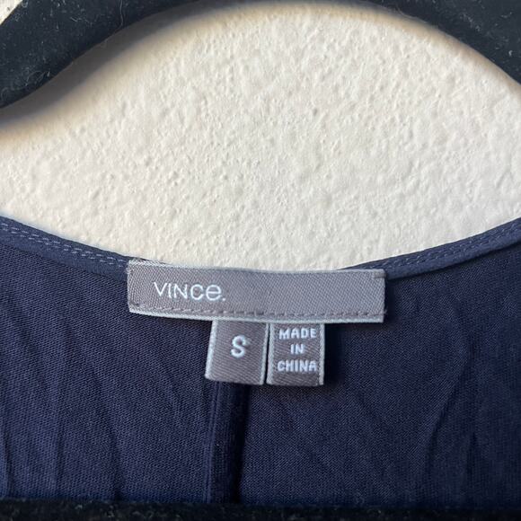 Vince Navy Blue Scoop Neck Tank Top Size S - Picture 4 of 6